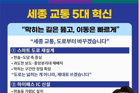 “막히는 길은 뚫고, 이동은 빠르게” - 홍순식, 세종 교통 5대 혁신 공약 발표